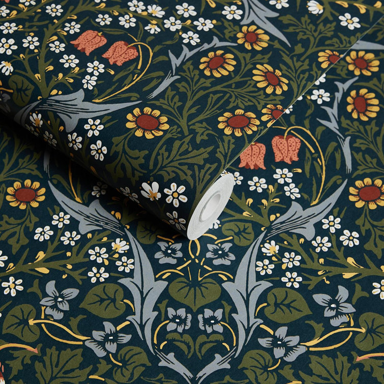 Billiard Green Floral Self-Adhesive Wallpaper Roll