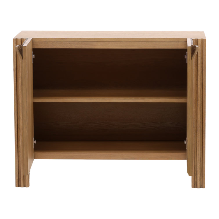 Fallon 41" Natural Oak Wood Sideboard with Panel Design