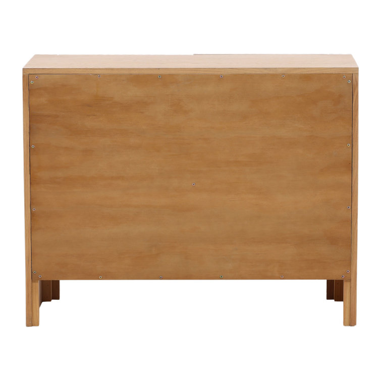 Fallon 41" Natural Oak Wood Sideboard with Panel Design