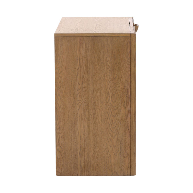 Fallon 41" Natural Oak Wood Sideboard with Panel Design