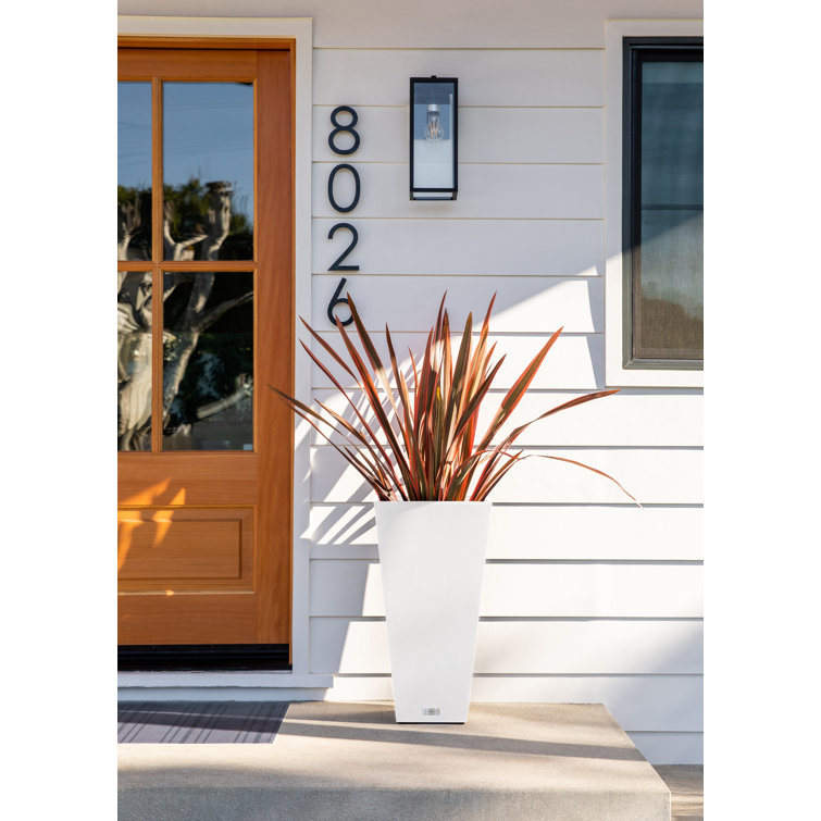 Midland Modern 26" White Recycled Plastic Indoor/Outdoor Planter