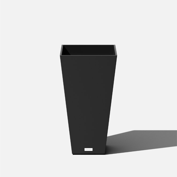 Midland 26" Black Recycled Plastic Tall Square Planter