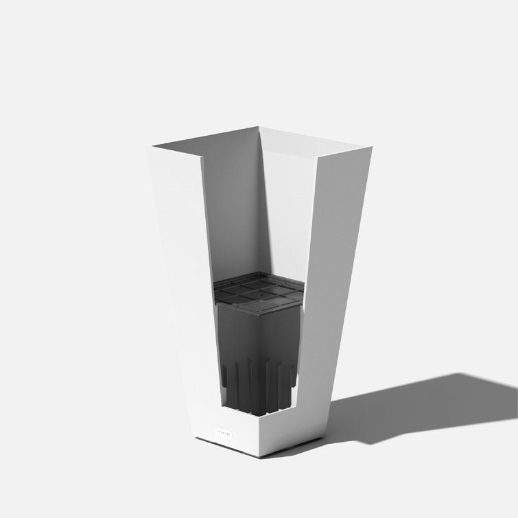 Midland Modern 26" White Recycled Plastic Indoor/Outdoor Planter