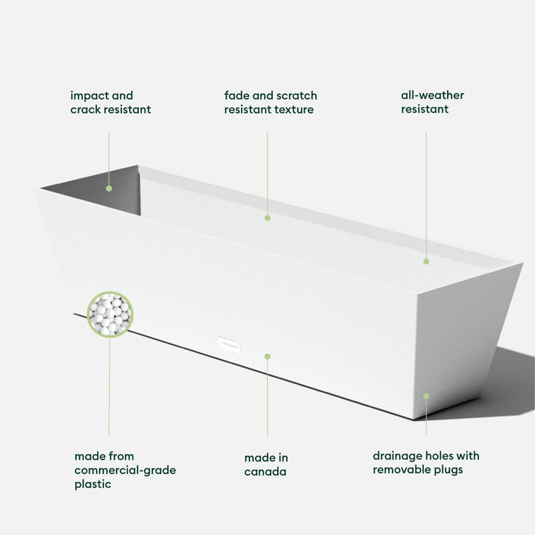 White 36" Recycled Plastic Indoor/Outdoor Window Box Planter