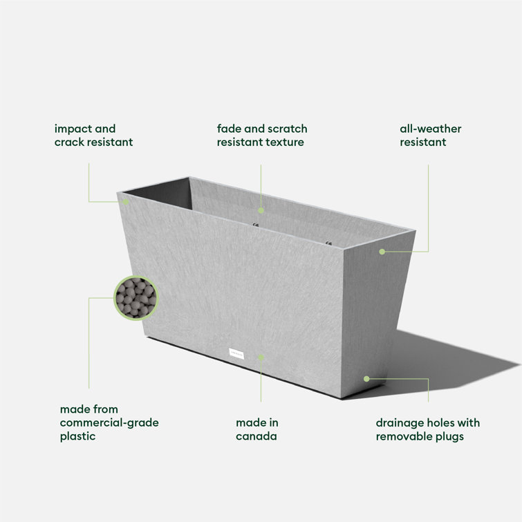 Gray 31" Recycled Plastic Indoor/Outdoor Planter Set