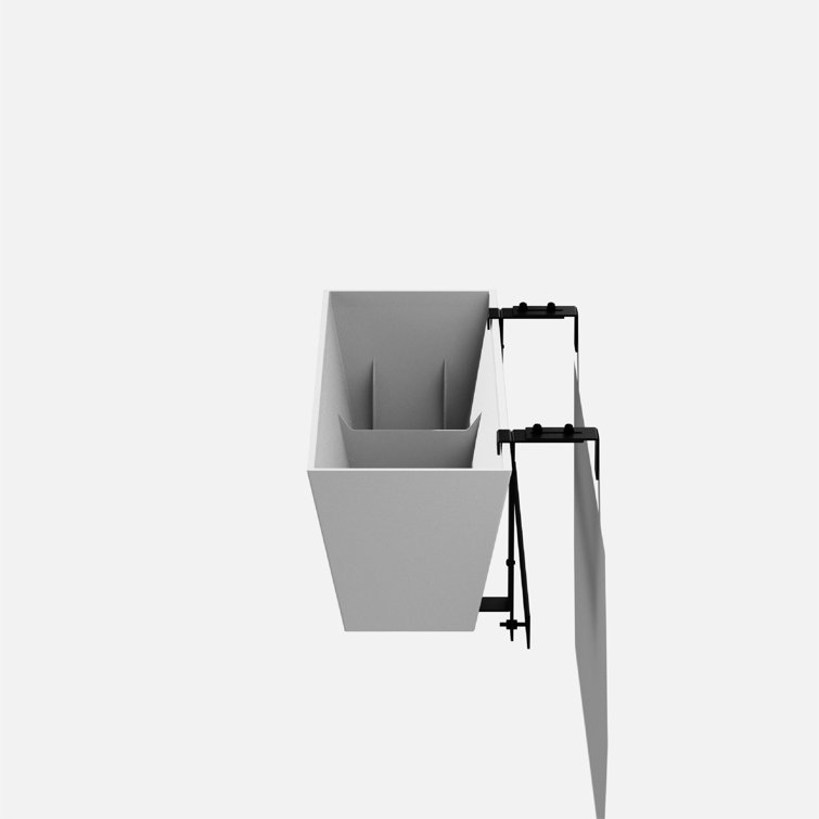 36" White Plastic Railing Planter with Adjustable Brackets