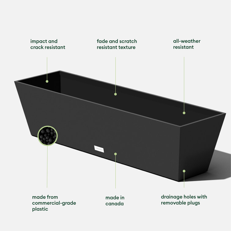Black 36" Recycled Plastic Window Box Planter