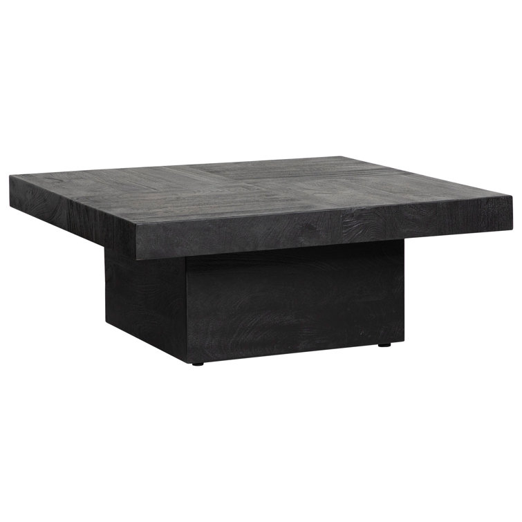 Sereno 40" Black Mango Wood Square Coffee Table