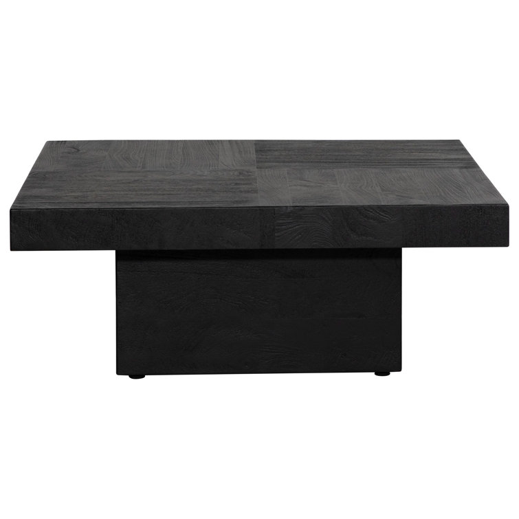 Sereno 40" Black Mango Wood Square Coffee Table
