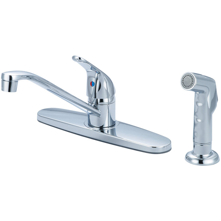 Polished Chrome Single Handle Kitchen Faucet with Side Spray