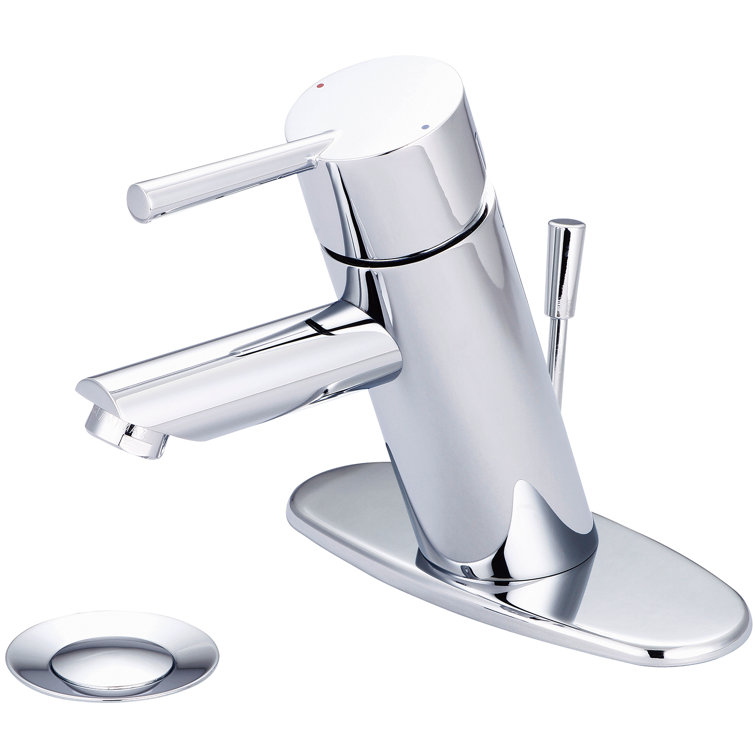 Polished Chrome Single-Handle Centerset Bathroom Faucet with Drain Assembly