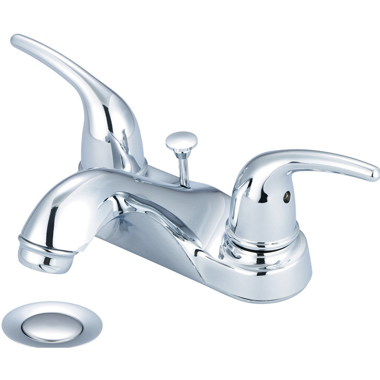Polished Chrome Traditional Centerset Bathroom Faucet with Drain Assembly