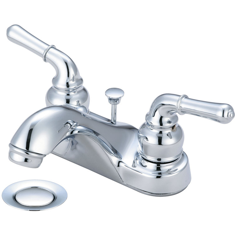Chrome Centerset Bathroom Faucet with Lever Handles