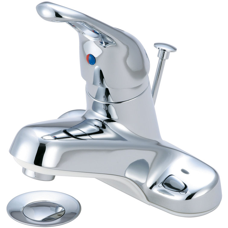 Chrome Single Handle Centerset Bathroom Faucet with Drain Assembly