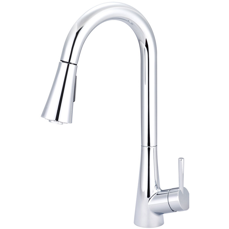 Chrome Single Handle Pull-Down Kitchen Faucet with Spray