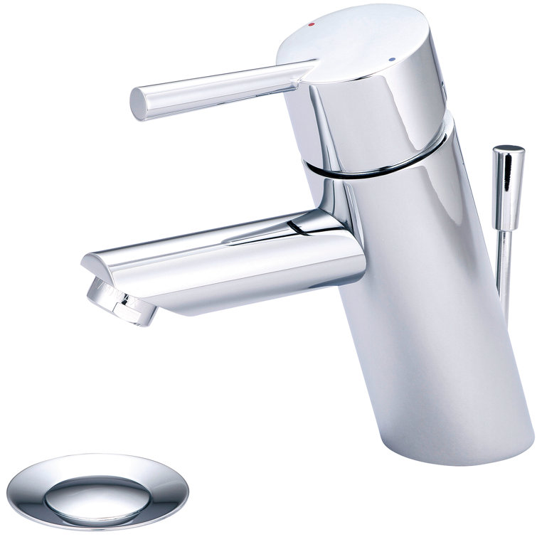 Sleek Olympia Single Hole Chrome Bathroom Faucet with Lever Handle