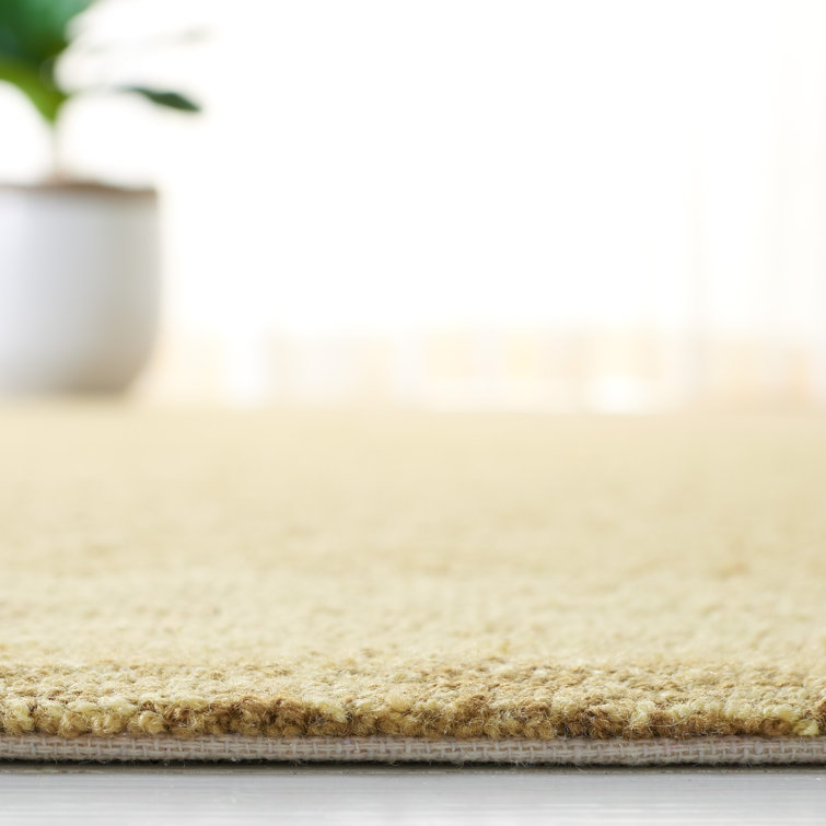 Green Hand Hooked Synthetic 6' x 9' Area Rug