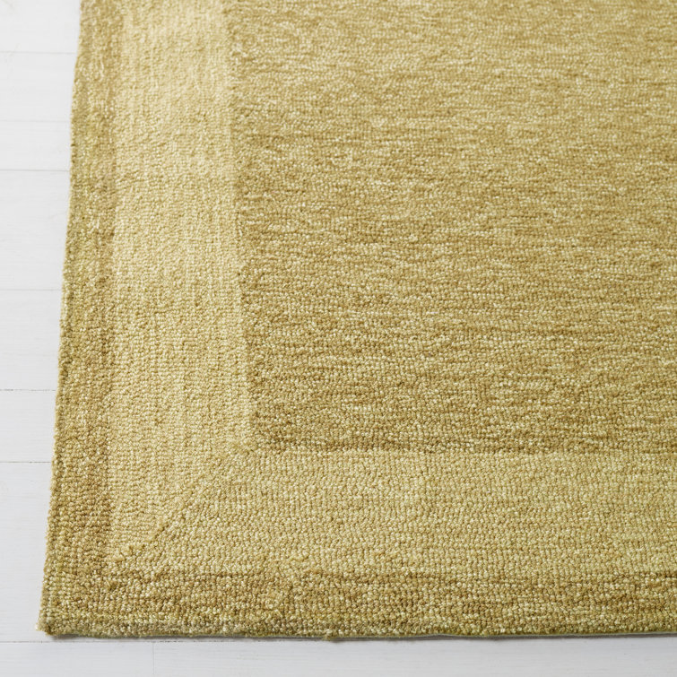 Green Hand Hooked Synthetic 6' x 9' Area Rug