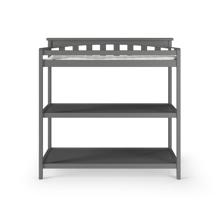Cool Gray Flat Top 38" Changing Table with Safety Strap