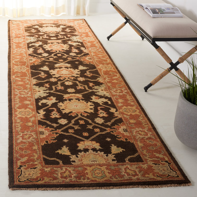 Oushak Hand-Knotted Wool Oriental Runner Rug
