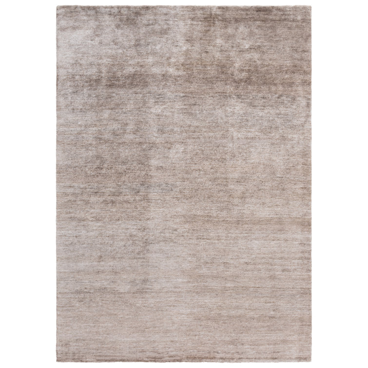 Pale Nutmeg Hand-Knotted Viscose and Cotton Area Rug