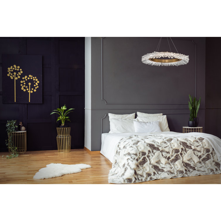 Benediction Crystal LED Aged Brass Indoor/Outdoor Energy Star Pendant