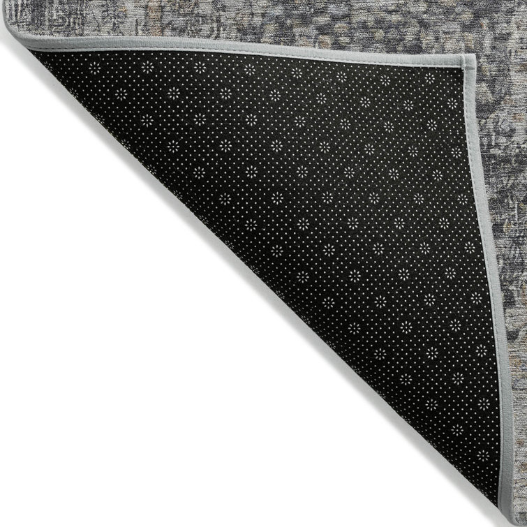 Charcoal Flat Woven Synthetic 10' x 14' Washable Rug