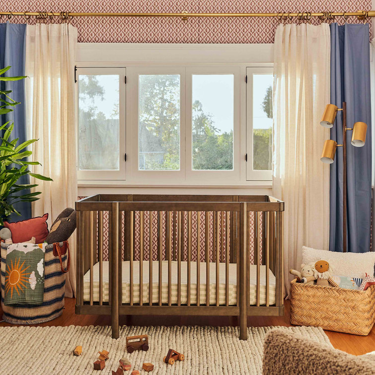 Natural Walnut 8-in-1 Convertible Crib with Rounded Spindles