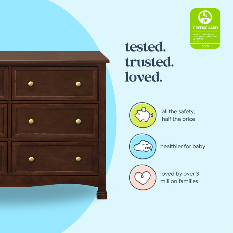 Espresso Nursery 6-Drawer Double Dresser for Ample Storage
