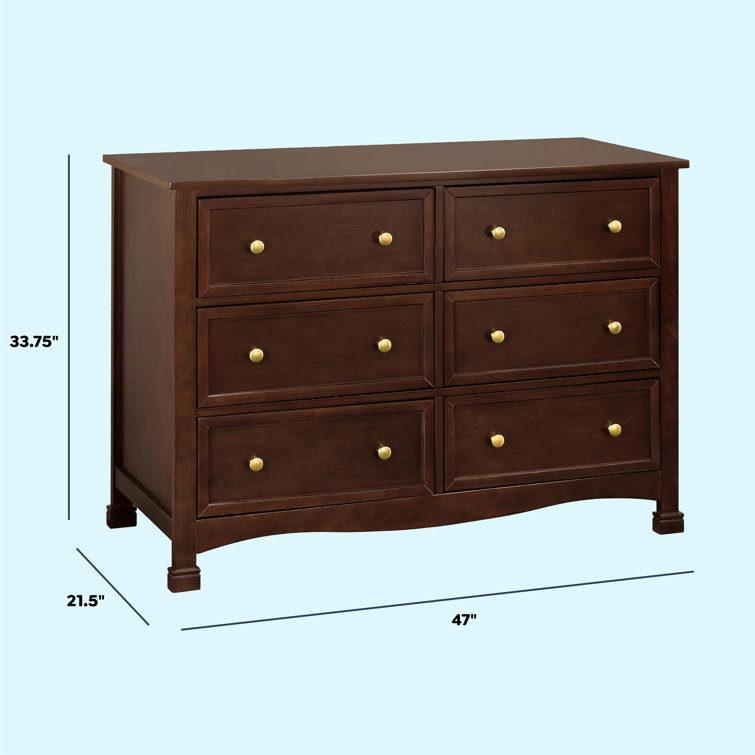 Espresso Nursery 6-Drawer Double Dresser for Ample Storage