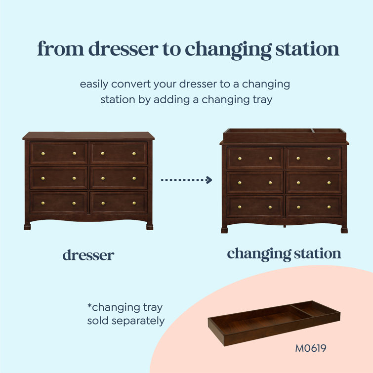 Espresso Nursery 6-Drawer Double Dresser for Ample Storage