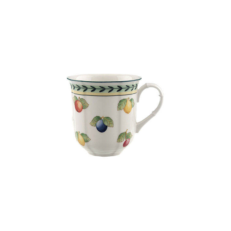 White Ceramic Summer Fruit Pattern Mug, 11oz