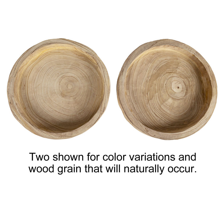 Cassidy Round Natural Wood Ottoman Tray