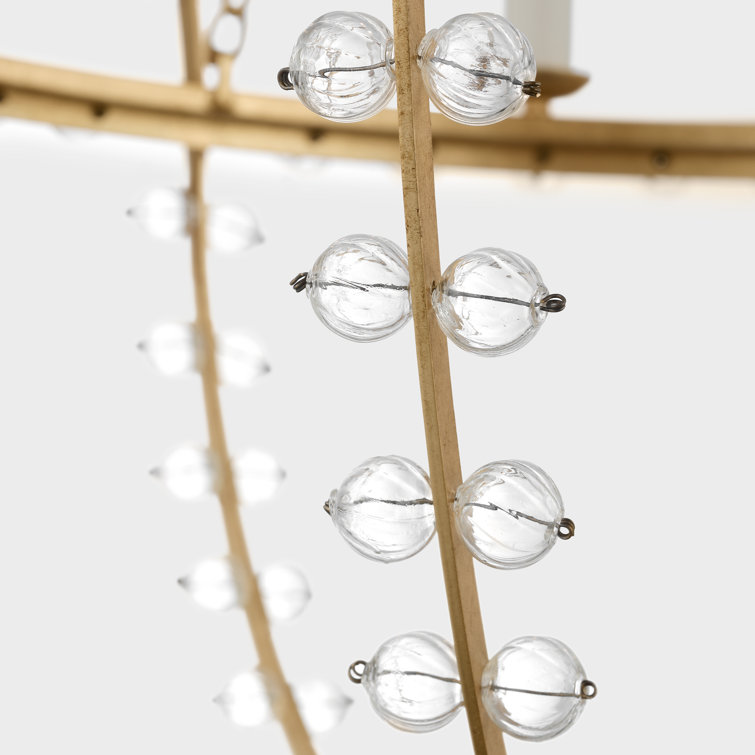 Alonzo Gild and Clear Glass 8-Light Chandelier