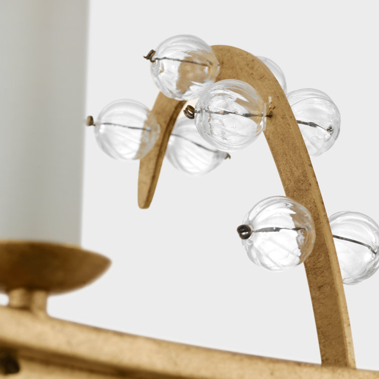 Alonzo Gild and Clear Glass 8-Light Chandelier