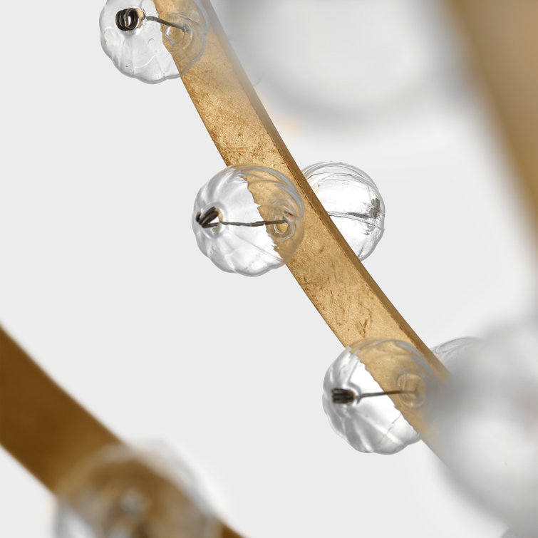Alonzo Gild and Clear Glass 8-Light Chandelier
