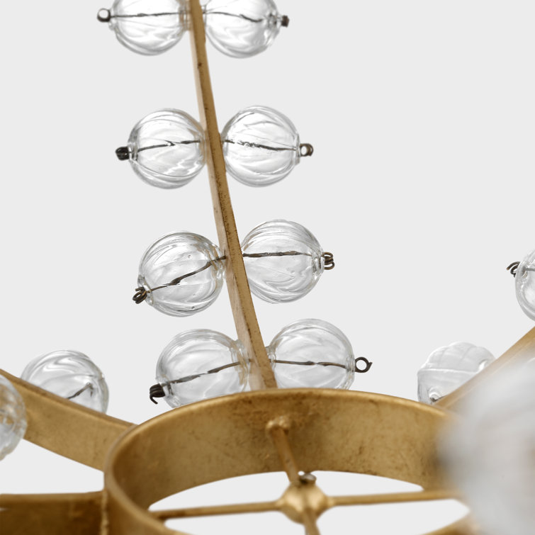 Alonzo Gild and Clear Glass 8-Light Chandelier