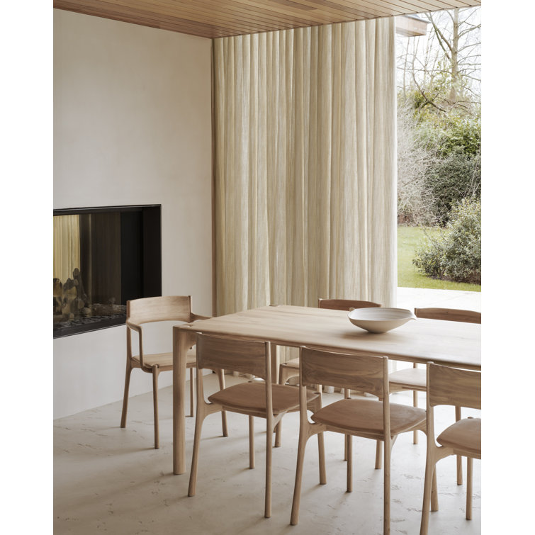 Solid Oak Armless Dining Side Chair in Light Brown