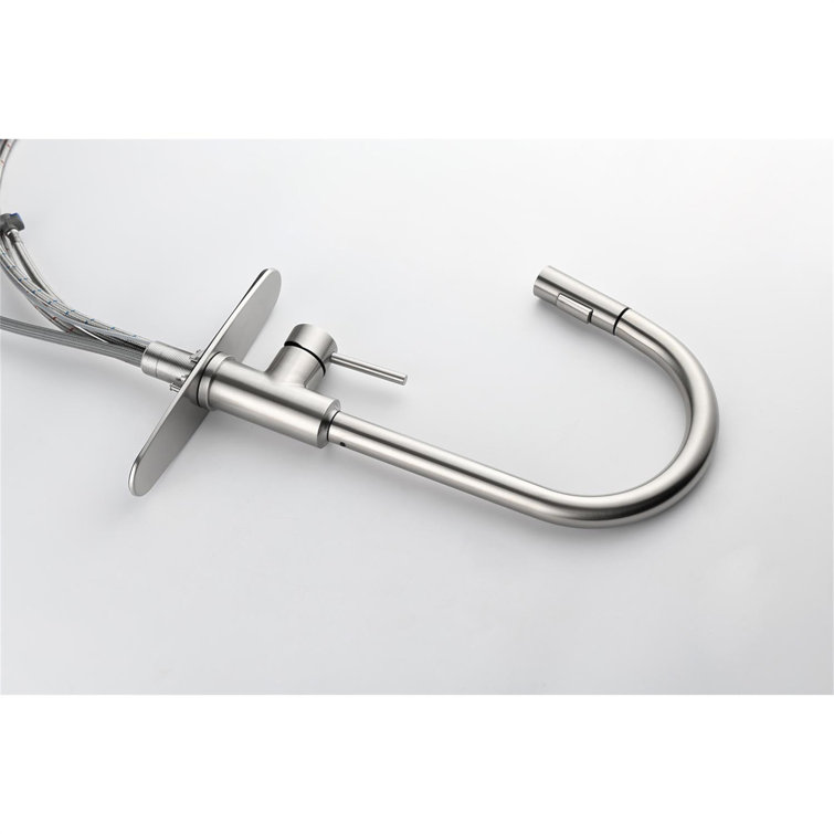 Brushed Nickel Kitchen Faucet with Pull-Out Spray