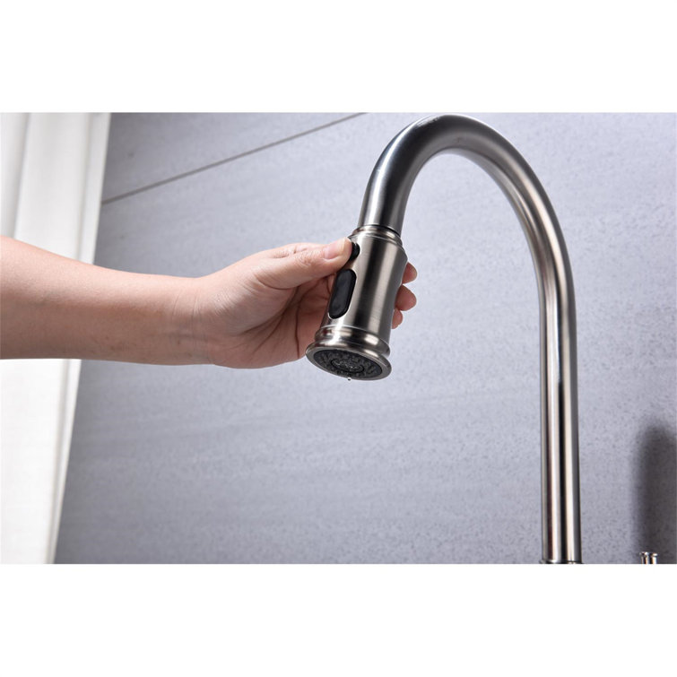 Brushed Nickel Single Handle Pull Down Kitchen Faucet