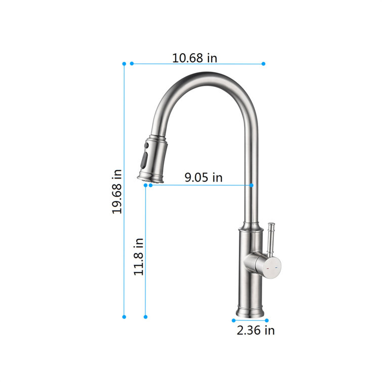 Brushed Nickel Stainless Steel Pull-Out Spray Kitchen Faucet