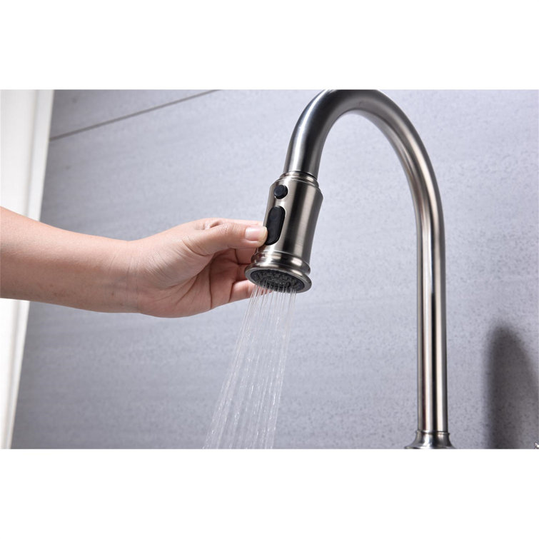 Brushed Nickel Single Handle Pull Down Kitchen Faucet