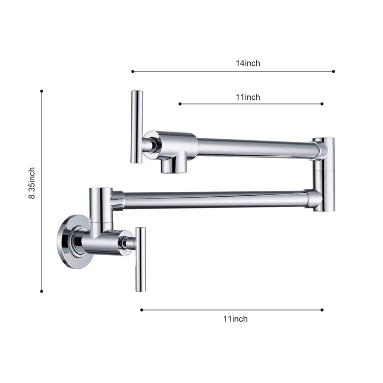Chrome Wall Mount Folding Kitchen Pot Filler Faucet