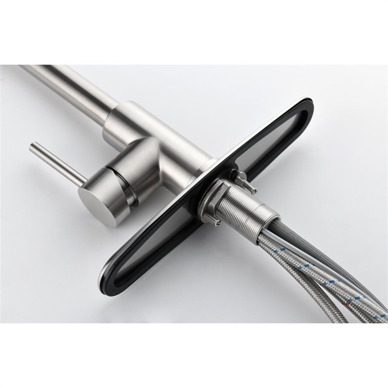 Brushed Nickel Kitchen Faucet with Pull-Out Spray