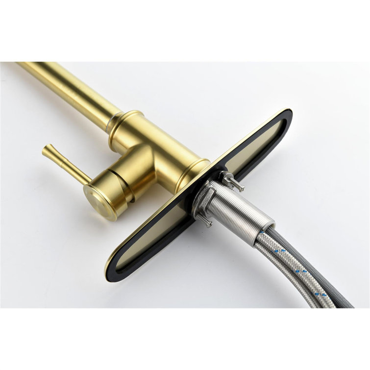 Brushed Gold Stainless Steel Pull-Out Spray Kitchen Faucet
