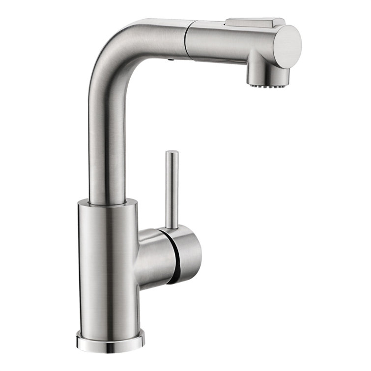 Brushed Nickel Single Handle Pull Down Kitchen Faucet with Ceramic Disc Valve