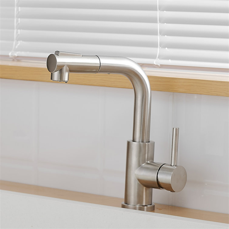 Brushed Nickel Single Handle Pull Down Kitchen Faucet with Ceramic Disc Valve