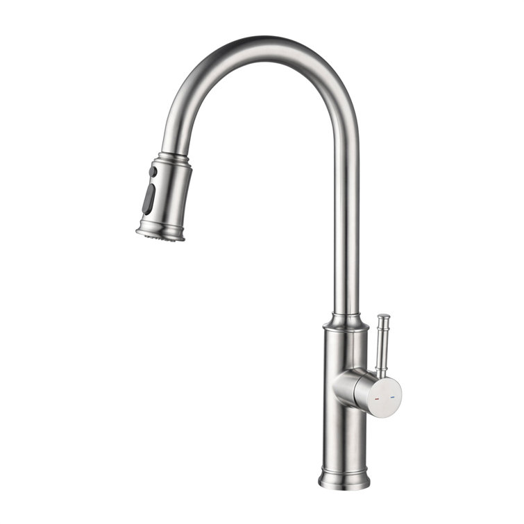 Brushed Nickel Single Handle Pull Down Kitchen Faucet