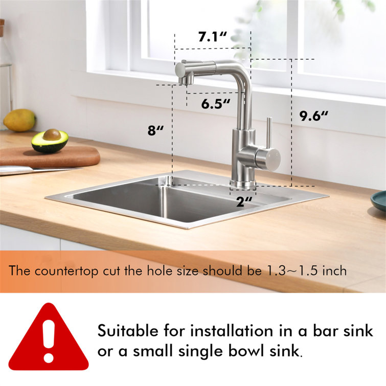 Brushed Nickel Single Handle Pull Down Kitchen Faucet with Ceramic Disc Valve