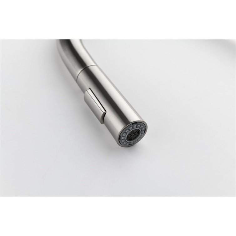 Brushed Nickel Kitchen Faucet with Pull-Out Spray